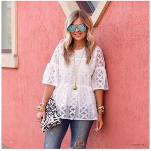 Chicwish White Lace Top